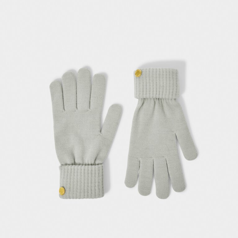 Knitted Gloves In Cool Gray