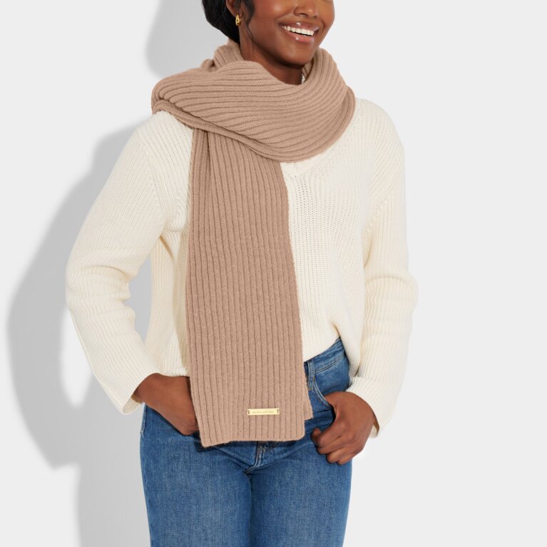 Knitted Scarf in Soft Tan
