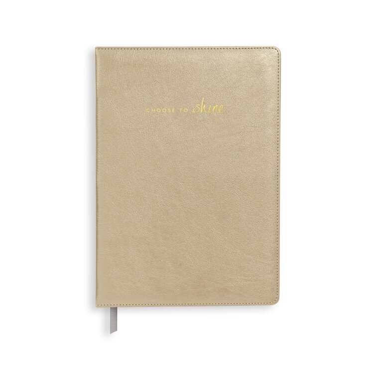 A5 Notebook 'Choose To Shine' In Metallic Gold