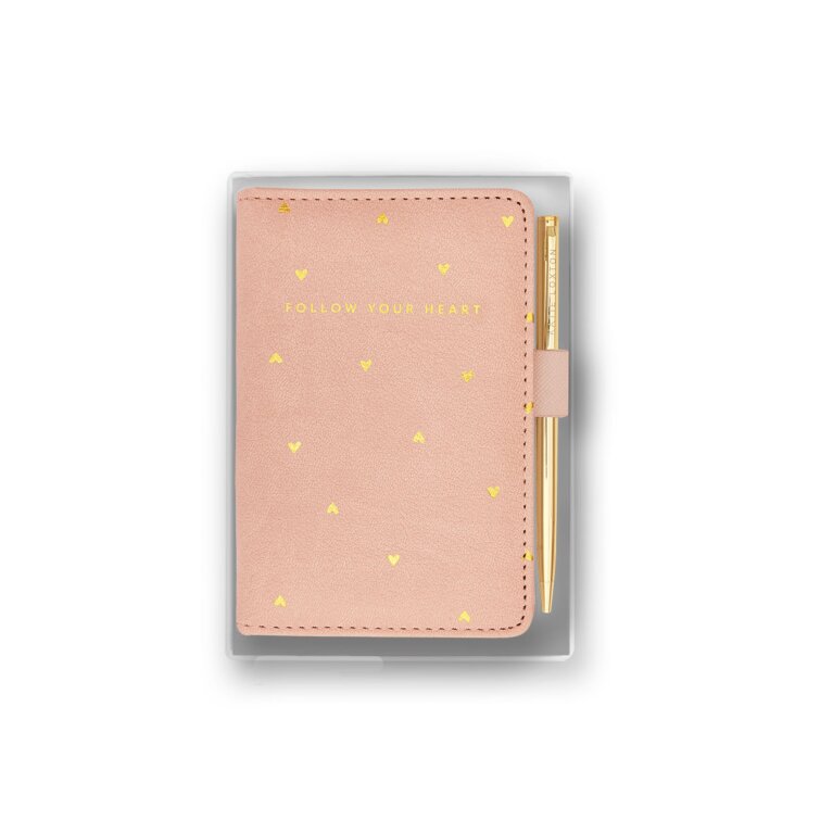 Beautifully Boxed Mini Notebook And Pen Set Follow Your Heart In Pink