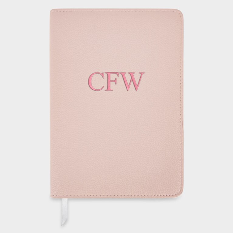 Embroidered Notebook Cover in Pink