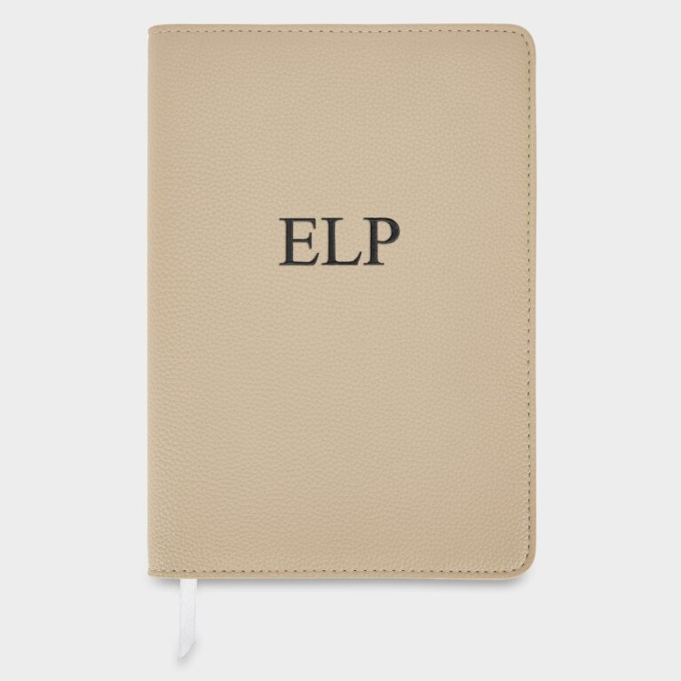 Personalised A5 Notebook Cover in Taupe
