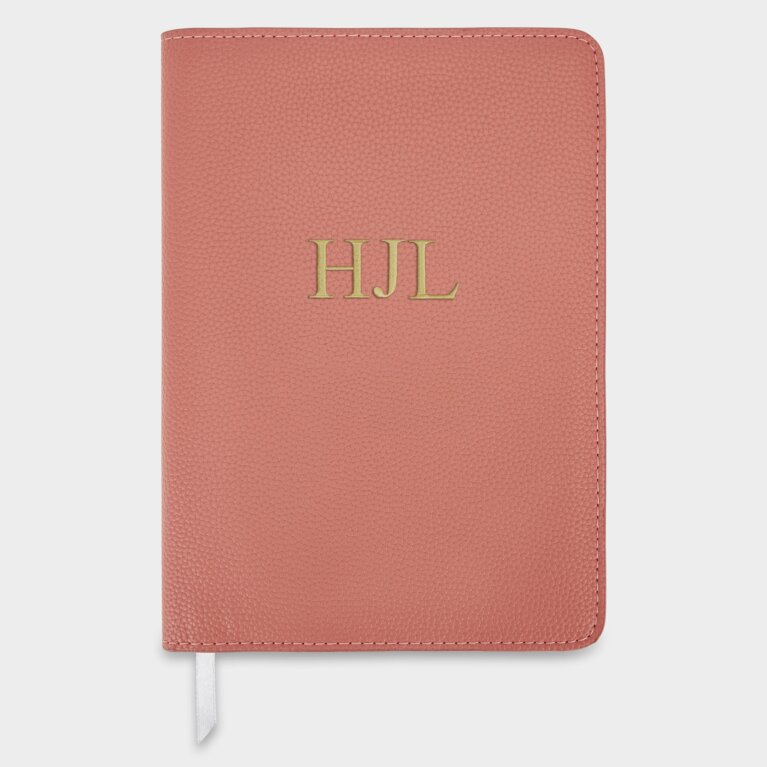 Embroidered Notebook Cover in Terracotta