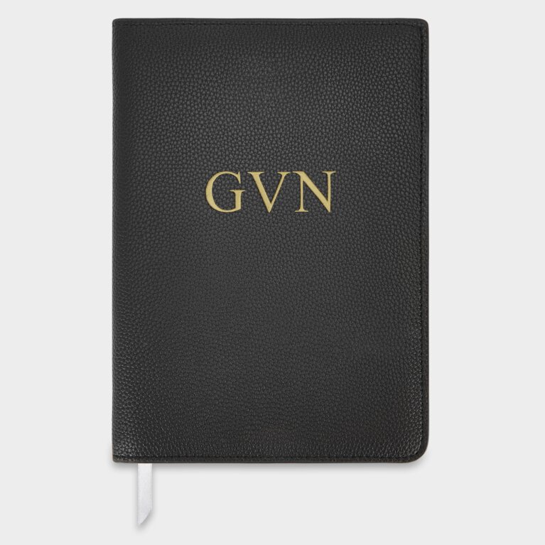 Personalised A5 Notebook Cover in Black