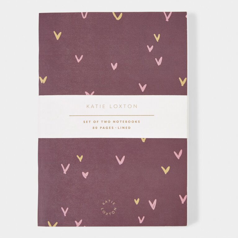 Duo Notebook 'Take Time To Enjoy The Little Things in Life' in Dark Pink and Plum