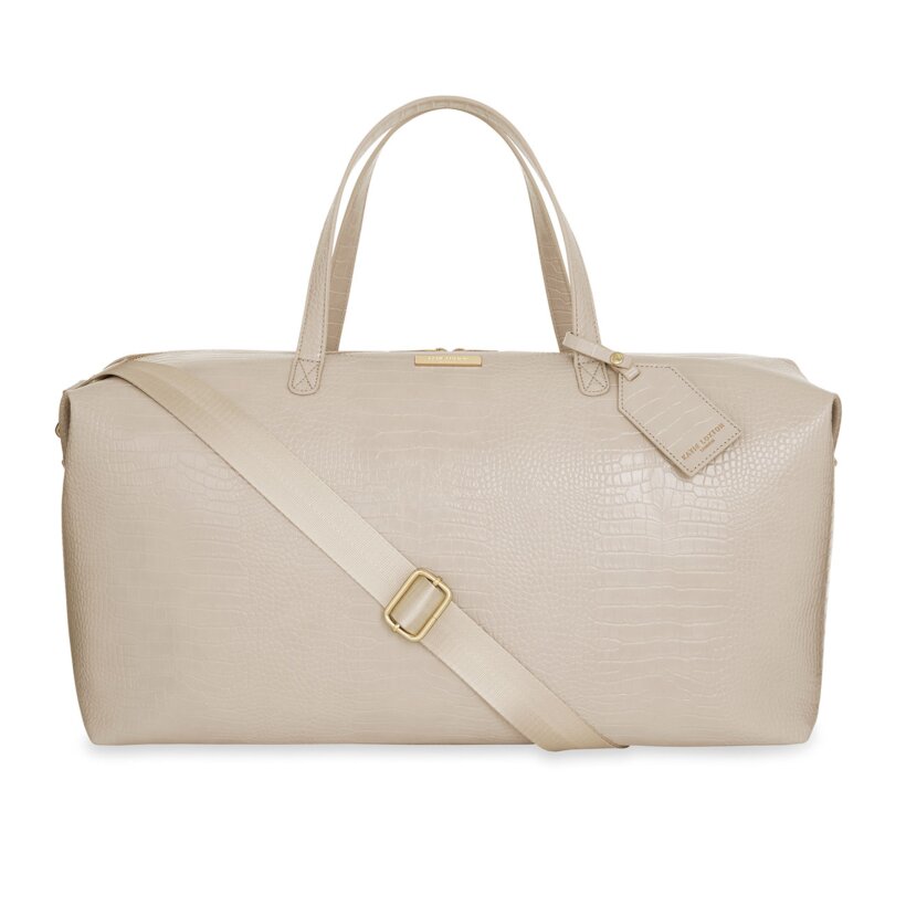 Celine Faux Croc Weekender Bag | Oyster Gray | Katie Loxton USA