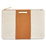 Amalfi Canvas Pouch in Cream and Light Brown