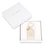 Beautifully Boxed Keyring 'Be Happy' in Off White