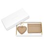 Heart Keychain & Card Holder Set 'Fabulous Friend' in Light Taupe