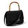 Ezra Bamboo Top Handle Bag in Black