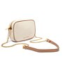 Amalfi Canvas Phone Bag in Off White And Soft Tan