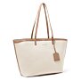 Amalfi Canvas Tote Bag in Off White and Soft Tan
