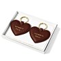 Beautifully Boxed Keyring Set 'Partners In Wine' in Cacao