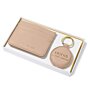 Keyring And Card Holder Set 'Friend' in Nude Pink
