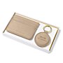 Keychain & Card Holder Set 'Mom' in Light Taupe