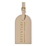 Sentiment Luggage Tag 'Adventure, Memories, Happiness' in Light Taupe