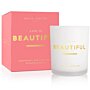 Sentiment Candle Life Is Beautiful Grapefruit And Pink Peony