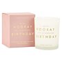 Sentiment Candle 'Hip Hip Hooray Let's Celebrate Your Birthday' in Champagne and Sparkling Berry