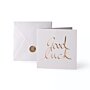 Greeting Card Good Luck Gold Writing