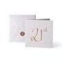 Greeting Card 21st Gold Writing