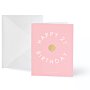 Gold Badge Greeting Card Happy 21st Birthday in Pink
