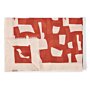 Outline Abstract Block Scarf in Red And Pale Pink