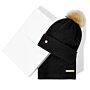 Boxed Fine Knitted Hat And Scarf Set in Black