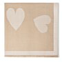 Large Heart Printed Blanket Scarf in Taupe & Off White