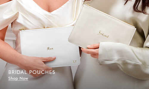 Gold Pearlescent Maid of Honour Bridal Pouch & Clutch Bag with Initials