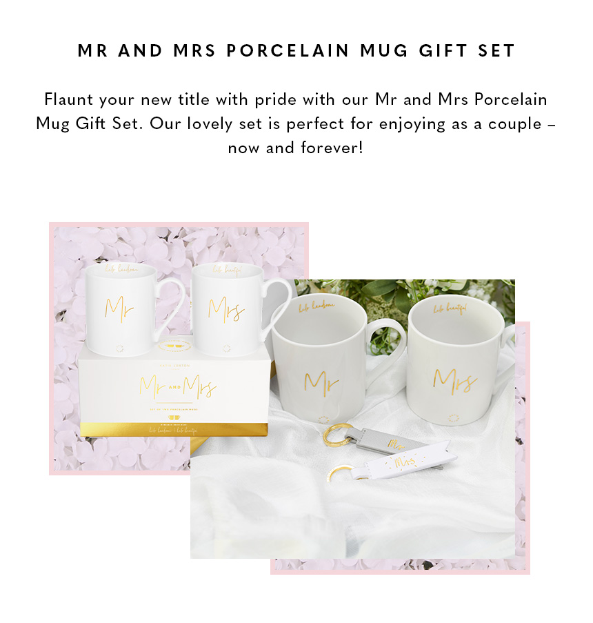 Bridal Porcelain Mug Gift Set Mr & Mrs