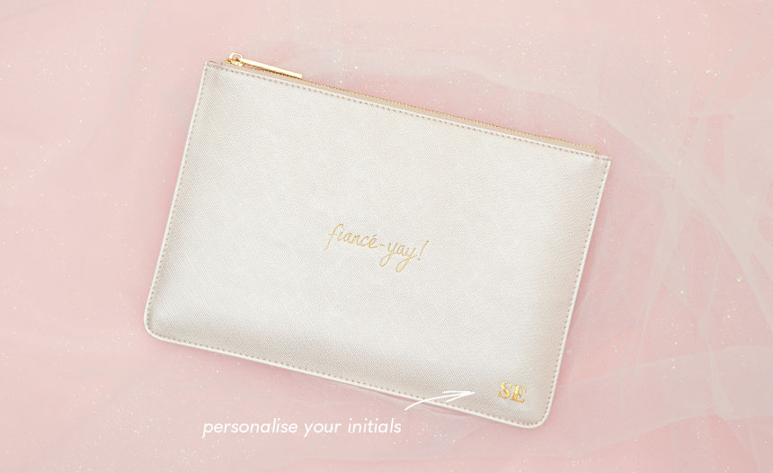 Fiance yay perfect pouch. Personalise with your initials.