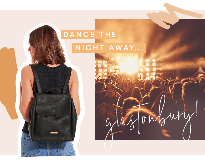 Bea Backpack and image of a festival crowd